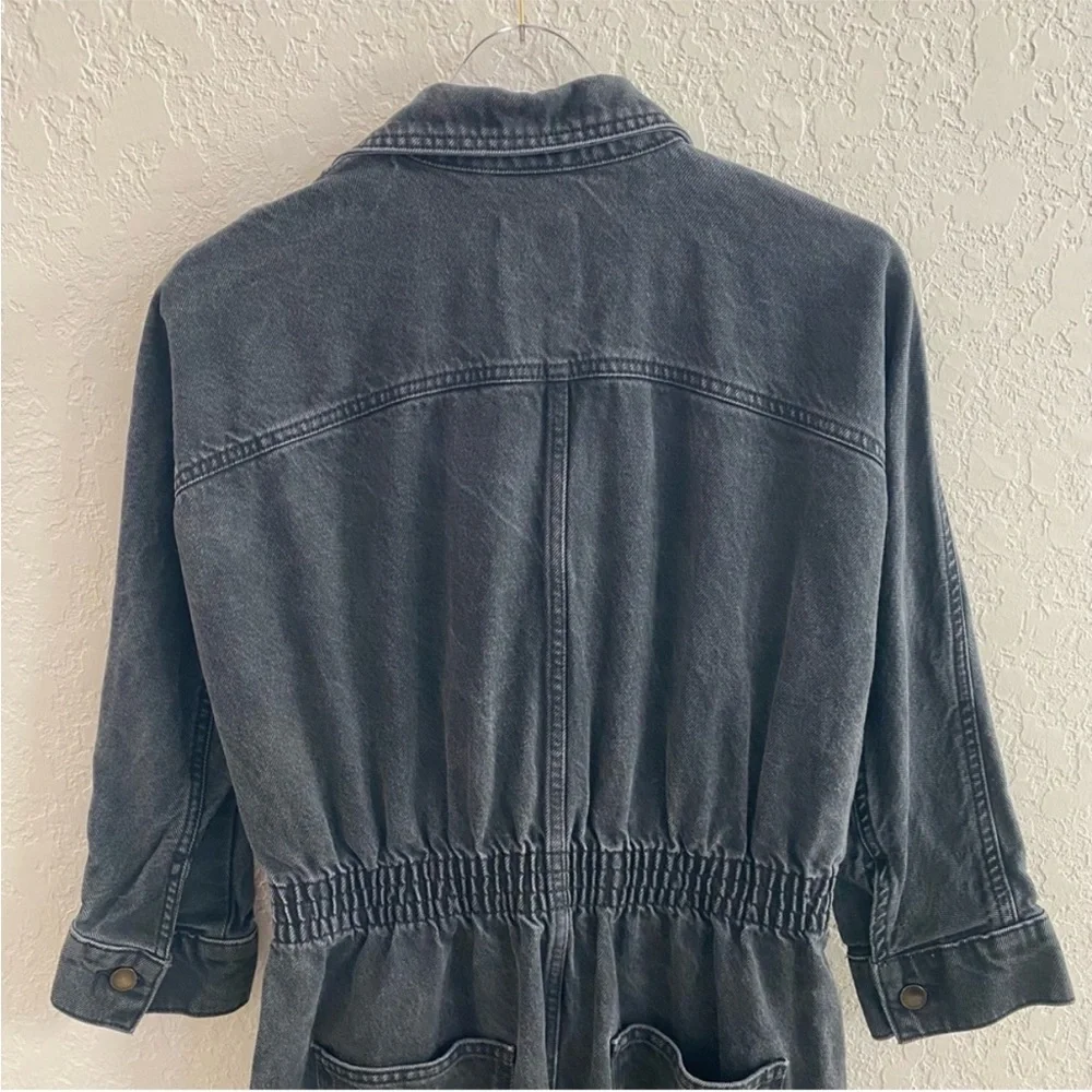 Zara never worn off black/gray jean denim jumpsuit